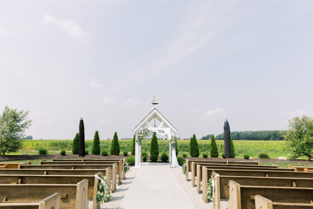 the chapel location at white willow farms overlooking the indiana countryside