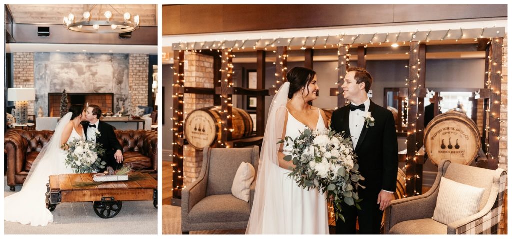bride-and-groom-photos-in-a-festive-hotel-lobby-at-their-holiday-wedding